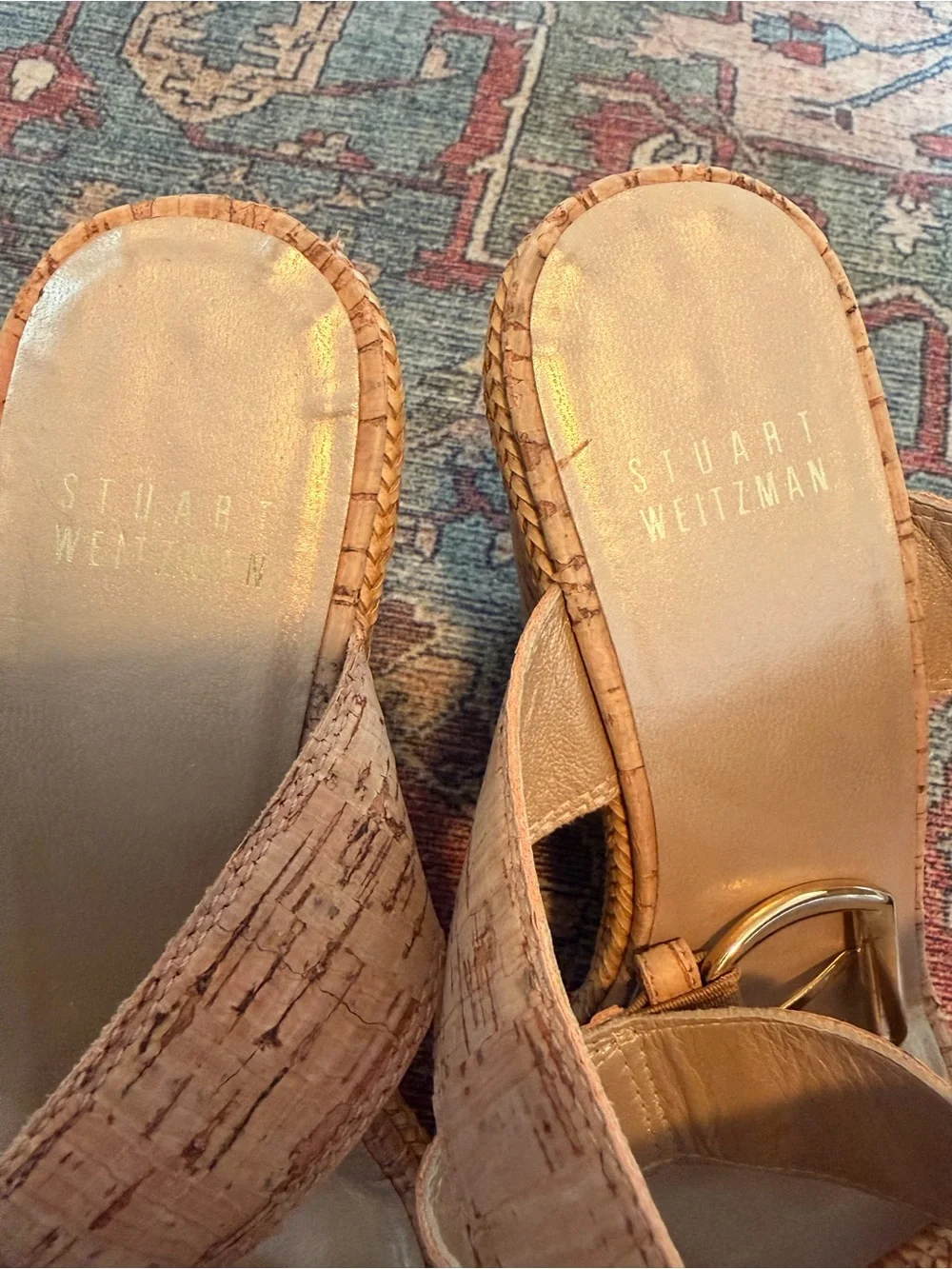 Stuart Weitzman Cork Wedge Heeled Sandal Size 6.5